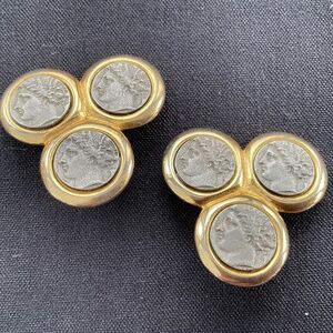 Vintage JKL clip coin earrings.